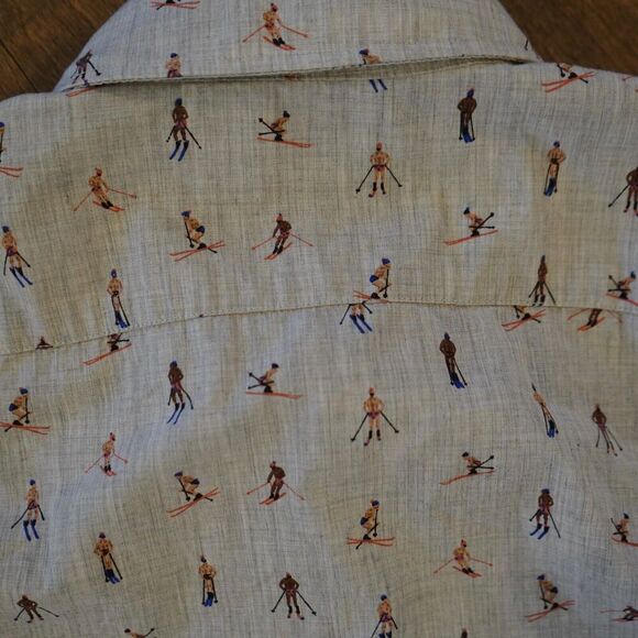 Bonobos Shirt Mens Small Long Gray Button Down Slim Fit Ski Skier - Picture 7 of 7